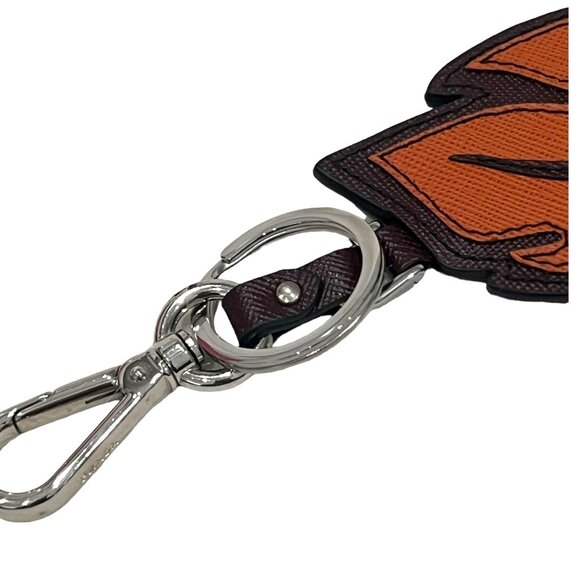 PRADA Leather "leaf" Key Chain/Fob/Bag Charm #1098 - Picture 6 of 6
